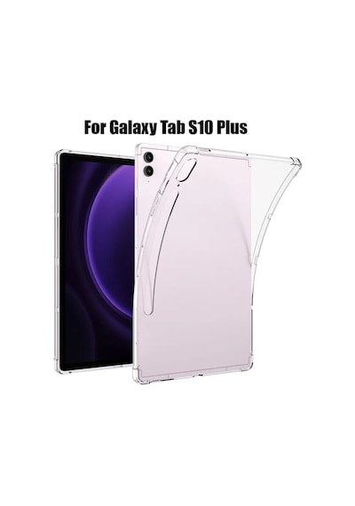 Samsung Galaxy Tab S10+ Plus 12.4 Inç Tablet Uyumlu Silikon Kılıf Şeffaf Köşe Korumalı Sm-x820 Kılıf