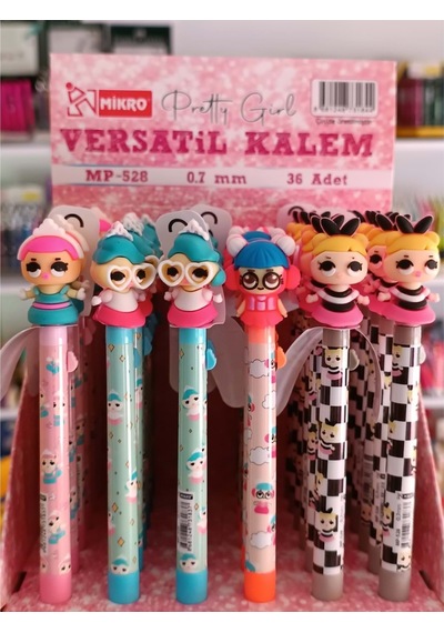 Bebek Başlıklı 0,7 Mm Uçlu Kalem 1 Adet Çok Renkli