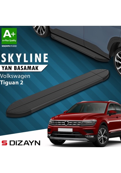 S-dizayn Vw Tiguan 2 Skyline Siyah Yan Basamak 173 Cm 2016-2024 A+ Kalite