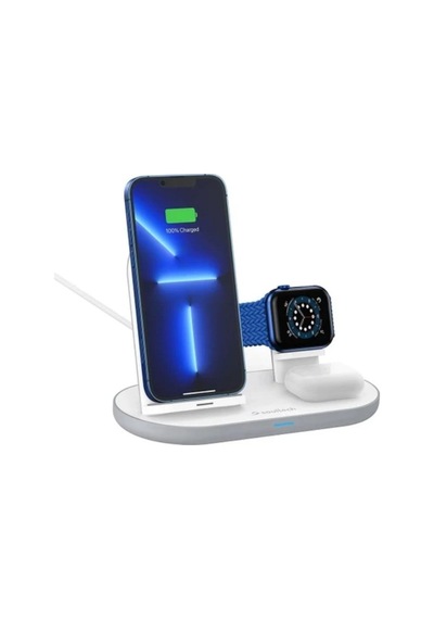 15w 3-in-1 Kablosuz Şarj İstasyonu Telefon, Apple Watch Ve Kulaklık İçin Qi Wireless Charging Stand-1545