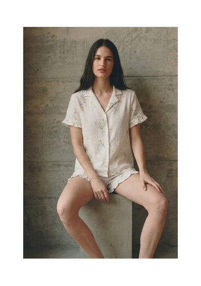 Fit Women Kadın V Yaka Comfort Fit Çok Renkli Pijama Takımı