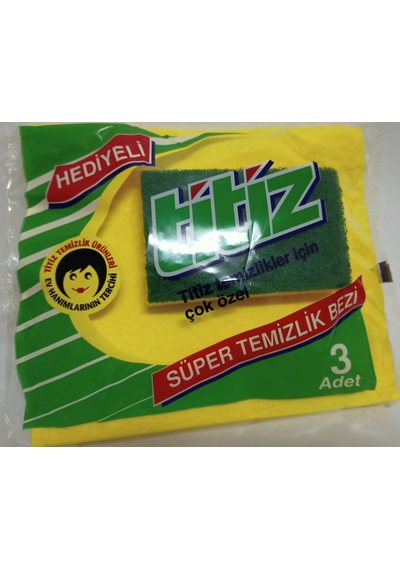 Titiz Süper Temizlik Bezi 3'lü + Sünger