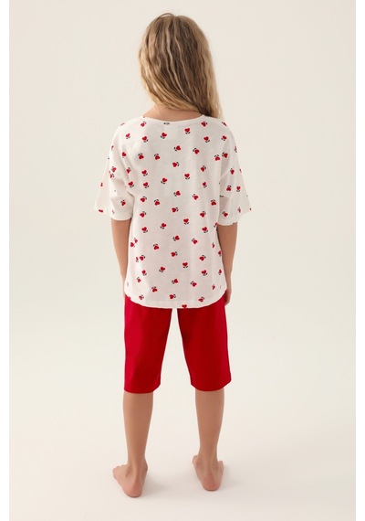 U.S. Polo Assn. Lisanslı Heart Pattern Kırmızı Kız Çocuk Kapri Takım 5274-43204 Krem - Kırmızı U.S. Polo Assn. Lisanslı Heart Pattern Kırmızı Kız Çocuk Kapri Takım 5274-43204 Krem - Kırmızı
