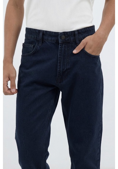 Antioch Tapered Fit Erkek Jean Mavi Siyah
