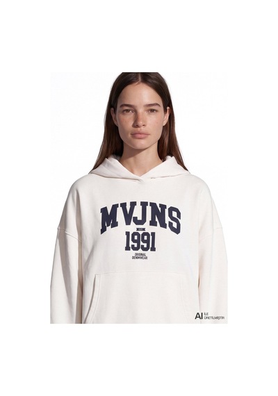 Mavi Logo Sweatshırt Hindistan Cevizi Kırık Beyaz Kadın Sweatshirt M1s20141-80194