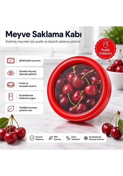 Sn-38873 Sebze Meyve Saklama Kabı Kırmızı Diğer