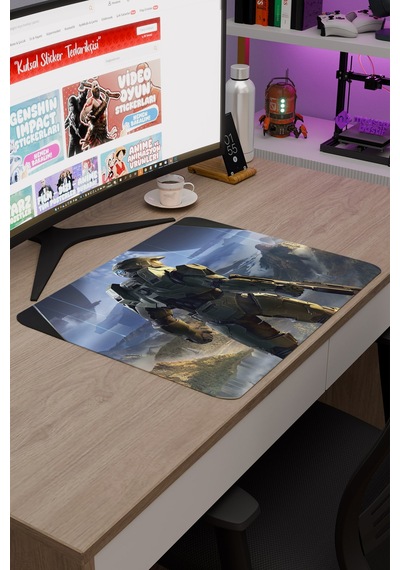 Halo Kaymaz Dikişli Kauçuk Oyuncu Mousepad V3 - 48x40 Xl Gaming Mouse Pad Fare Altlığı