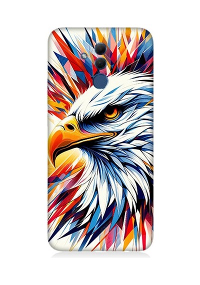 Huawei Mate 20 Lite Uyumlu Renkli Kartal Sıçrayışı Desenli Silikon Kılıf Çok Renkli