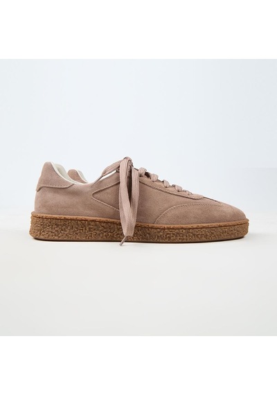 Krahe Palminteri Erkek Hakiki Deri Bağcıklı Vizon Sneakers