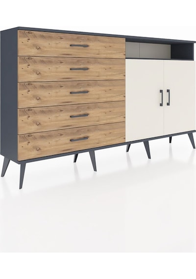 Arges Konsol 2 Raflı 5 Çekmeceli 2 Kapaklı 176x30x99 Antrasit-ayt Antrasit-aytaşı/çam Arges Konsol 2 Raflı 5 Çekmeceli 2 Kapaklı 176x30x99 Antrasit-ayt Antrasit-aytaşı/çam