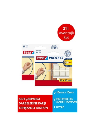 Tesa Kapı Çarpmalarına Karşı Tampon 8 Adt Beyaz X2 Adet