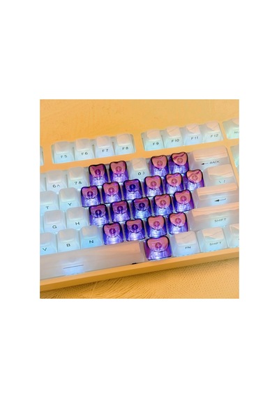 21 Tuşlu Şeffaf Kırmızı Mekanik Klavye Tuşu Seti Rgb Uyumlu Keycaps Takımı Dekoratif Işık Geçirgen Keycaps