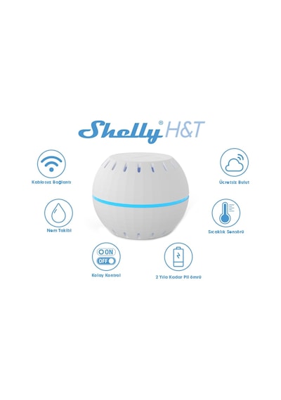 Shelly H&T - Akıllı Wi-Fi Nem ve Isı Sensörü