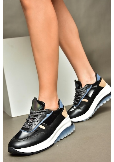 Fox Shoes R312911909 Siyah Kadın Spor Ayakkabı Sneakers Siyah