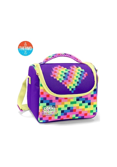 Coral High Çok Renkli Piksel Kalp 3 Lü Okul Çanta Seti Set33208