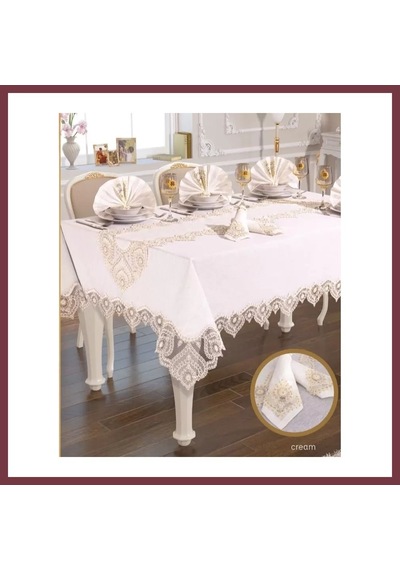 Storeşahin Kartanesi Gardenya Keten Yemek Takımı Masa Seti 12 Kişilik 26 Parça 160 220 Cm Runner Set Krem Shn0720 Storeşahin Kartanesi Gardenya Keten Yemek Takımı Masa Seti 12 Kişilik 26 Parça 160 220 Cm Runner Set Krem Shn0720