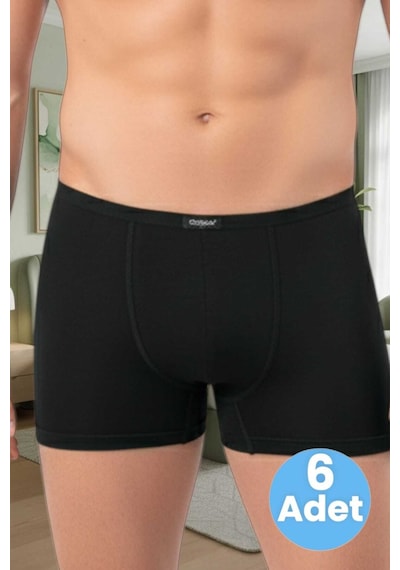 Uniquetrenders Erkek Pamuklu 6'lı Modal Boxer Siyah