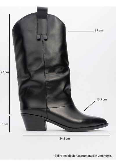 Luvishoes Luvi Shoes Sojo Siyah Cilt Hakiki Deri Kalın Topuklu Kısa Çizme Siyah Mat