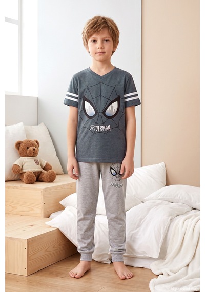 Remsa Erkek Çocuk Kısa Kol Şortlu Penye Pijama Takımı 4305 İndigo