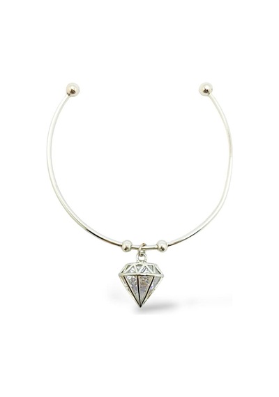 Silver Diamond Çelik Kelepçe Gümüş