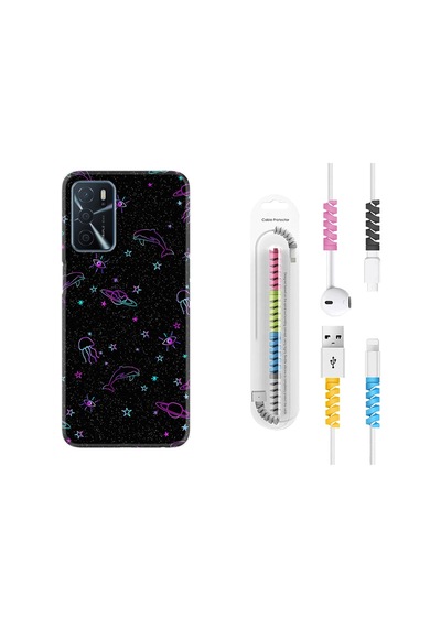 Oppo A16 Kılıf Kablo Koruyuculu Galaxy Yunus Göz 1860