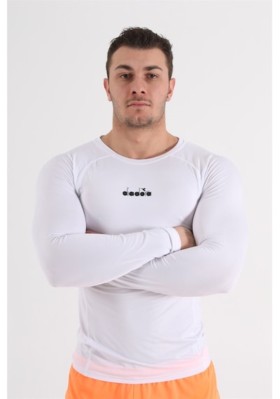Diadora Pro - Erkek Beyaz Sıkı Kesimli Uzun Kollu Içlik - 1140051 Beyaz