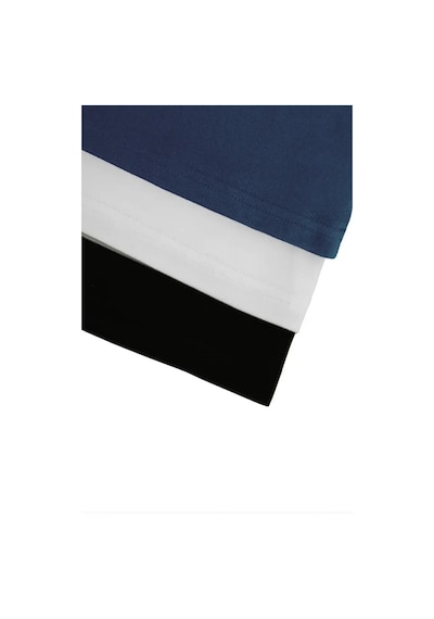 Lacivert Beyaz Siyah 3lü Paket Kadın Düşük Omuz Kayık Yaka Oversize T-shirt Siyah
