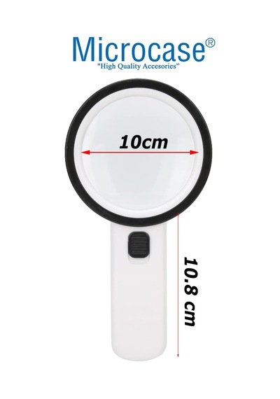 100mm 30x Uv 12 Led Işık Aydınlatmalı El Tipi Büyüteç -al4611