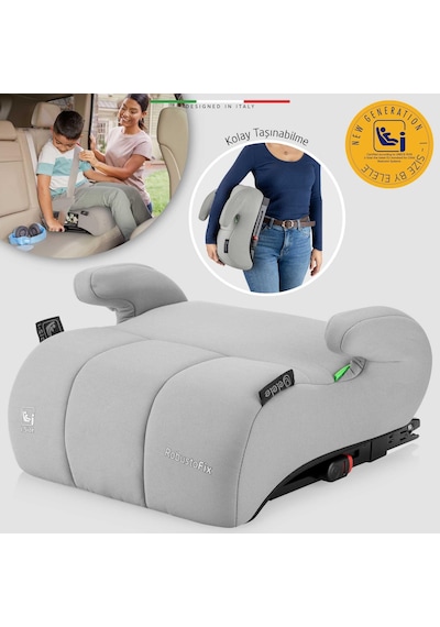 Elele Robustofix I-size Yükseltici Oto Koltuğu İsofix 125-150 Cm 15-36 Kg Gri