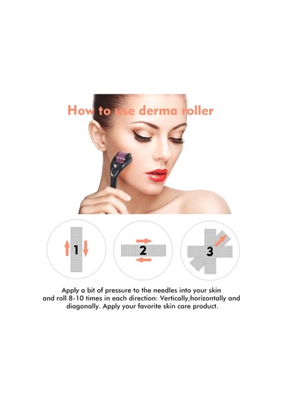 Siyah 0,5 Mm Stili Yüz İçin Derma Roller İğne Enstrümanı 540 İğne Siyah