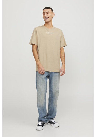 Jack & Jones Erkek T Shirt 12217167 Ekru