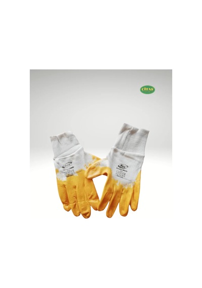 Aky Standart Nitril 10 Numara Xl 2121 Sarı Eldiven İnşaat İş Eldiveni 5 Adet Sarı