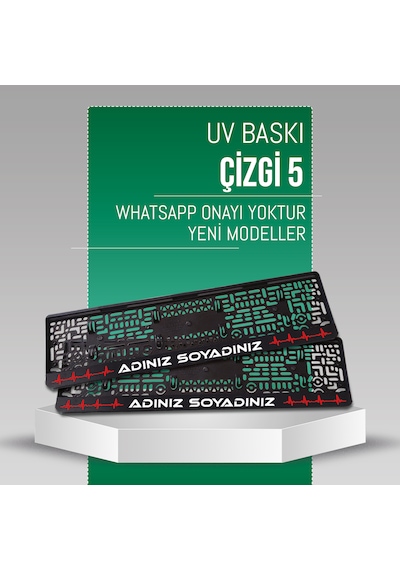 Çizgi 5 Plakalık, 2 Adet Premium Uv Baskı, Plakalıkhane