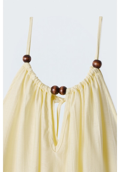 Sateen Aksesuar Detaylı Bluz - Sarı-137620