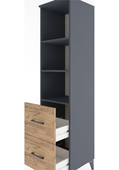 Hyperion Dolap 3 Raflı 2 Çekmeceli 44x44x182 Antrasit-çam Antrasit