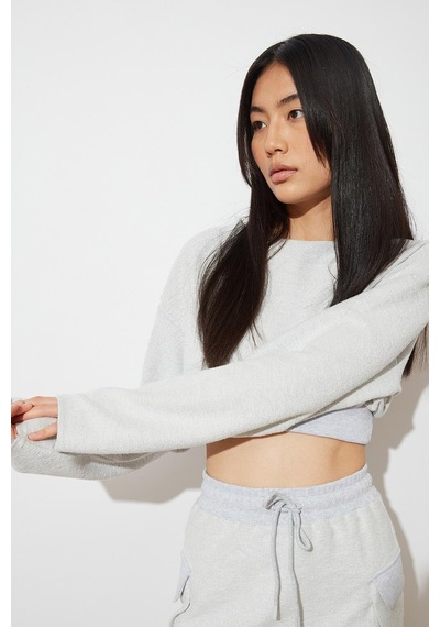 About Blank Lastikli Crop Sweatshirt Acı Kahverengi