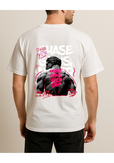 Hugo Boss Chase Baskılı T-shirt Beyaz