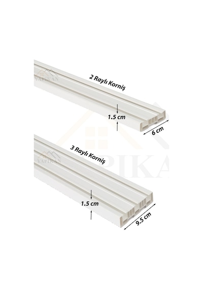 Seval Plus 3 Raylı Perde Rayı Korniş (1.Kalite-Ölçü Seçiniz) (536540833)