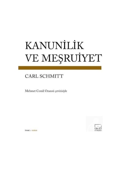 Kanunilik ve Meşruiyet- İthaki Yayınları
