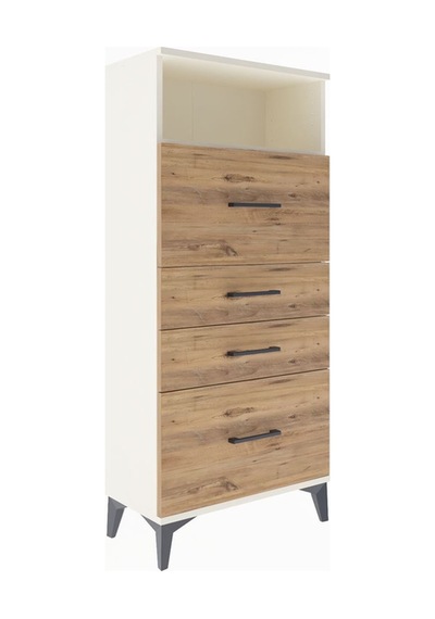 Arges Dolap Tek Raflı 4 Çekmeceli 60x30x134 Aytaşı-çam Aytaşı