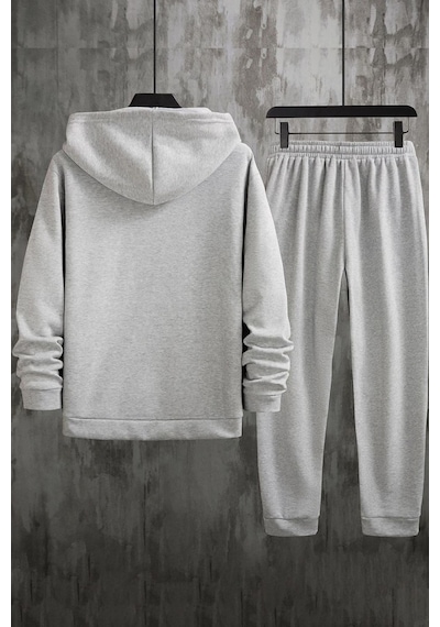 Uyguntarz Unisex Berkeley Baskılı Eşofman Takımı Gri