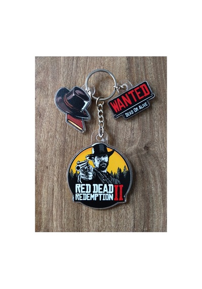 Owl Bag Red Dead Redemption Arthur Morgan Desenli Acrylic Anahtarlık Çanta Süsü Çok Renkli