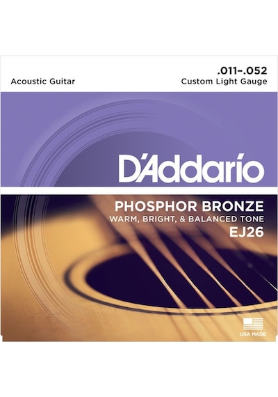D'addario Ej26 Phosphor Bronze. Custom Light. 11-52 Takım Tel Aku