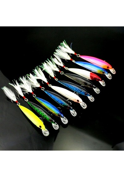 Ayrex Valkyrie 10 Adet 9cm 7.2gr Tüylü Minnow Rapala Suni Spin Olta Balık Yemi