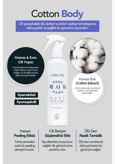 Lebelage Pamuk Özü İçeren Vücut Peelingi Lebelage Cotton Body Peeling