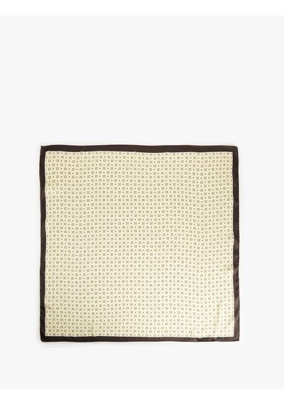Koton Geometrik Desenli Kare Saten Fular Sarı 6sak50112aa