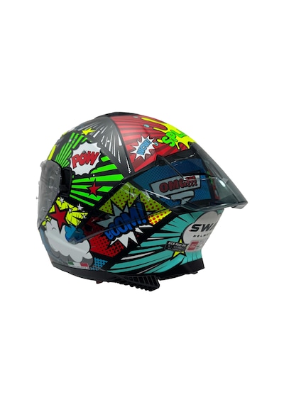 Sway Sw 865 Boom Black Callorful Güneş Gözlüklü Kask