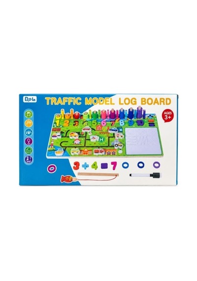 Trafik Modeli Log Panosu Çocuklar İçin Eğitici Trafik Oyuncağıvv