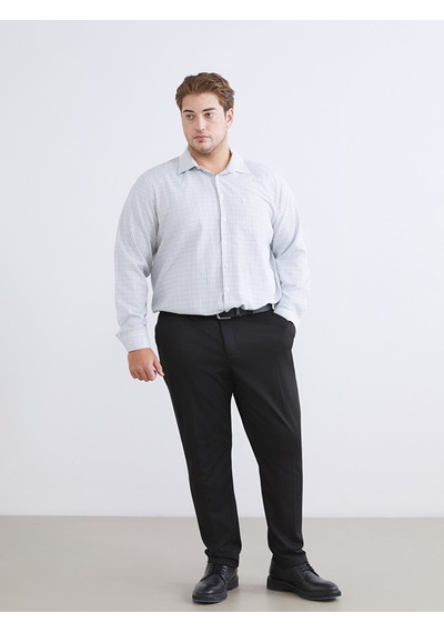 Lcw Busıness Siyah Regular Fit Uzun Kollu Ekose Gabardin Erkek Gömlek