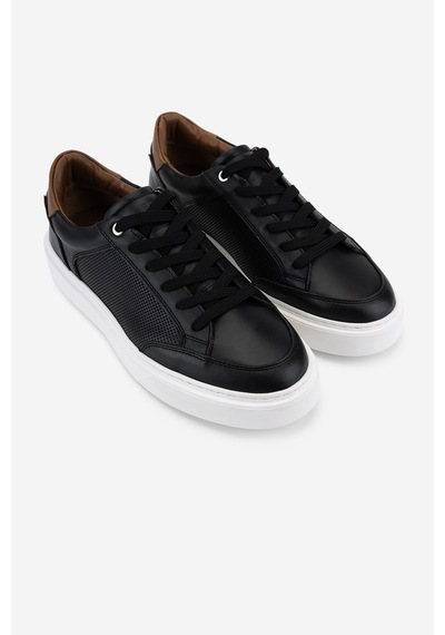 Valmenti Erkek Hakiki Deri Siyah Sneakers & Spor Ayakkabı 1149 Style-9 Erk Ayk Y26 Sıyah Dr/taba